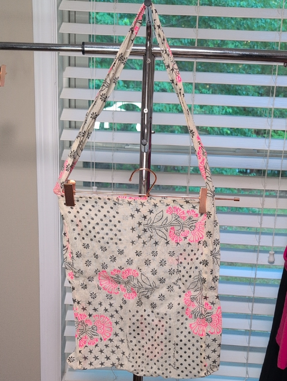 Free People Floral Printed Canvas Tote Bag - Pink & Cream